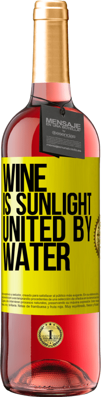 29,95 € | ロゼワイン ROSÉエディション ワインは日光であり、水と結合している 黄色のラベル. カスタマイズ可能なラベル 若いワイン 収穫 2023 Tempranillo