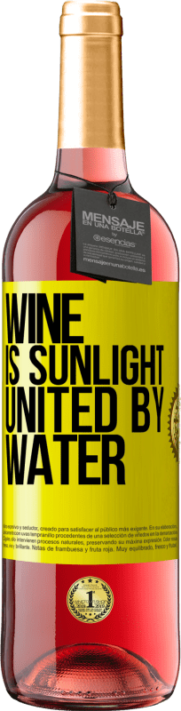 29,95 € | Rosé Wine ROSÉ Edition Wine is sunlight, united by water Yellow Label. Customizable label Young wine Harvest 2024 Tempranillo