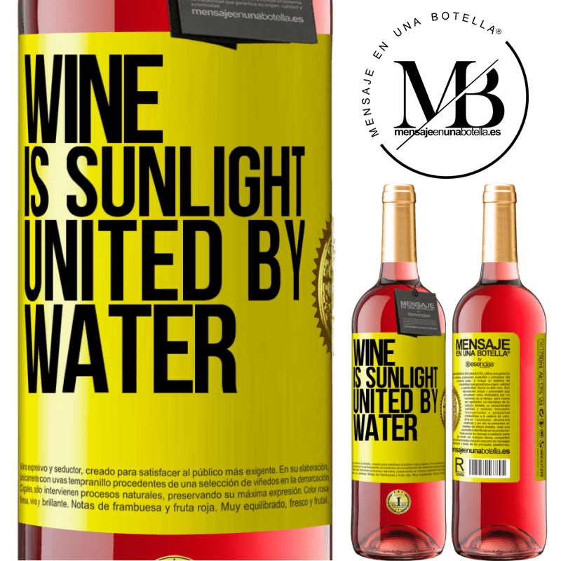 24,95 € Free Shipping | Rosé Wine ROSÉ Edition Wine is sunlight, united by water Yellow Label. Customizable label Young wine Harvest 2021 Tempranillo
