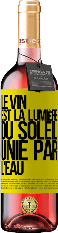 29,95 € | Vin rosé Édition ROSÉ Le vin est la lumière du soleil, unie par l'eau Étiquette Jaune. Étiquette personnalisable Vin jeune Récolte 2024 Tempranillo