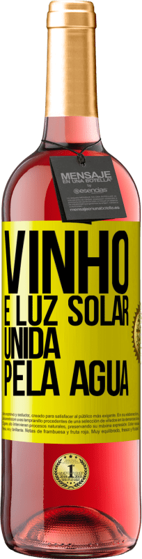 29,95 € | Vinho rosé Edição ROSÉ Vinho é luz solar, unida pela água Etiqueta Amarela. Etiqueta personalizável Vinho jovem Colheita 2024 Tempranillo