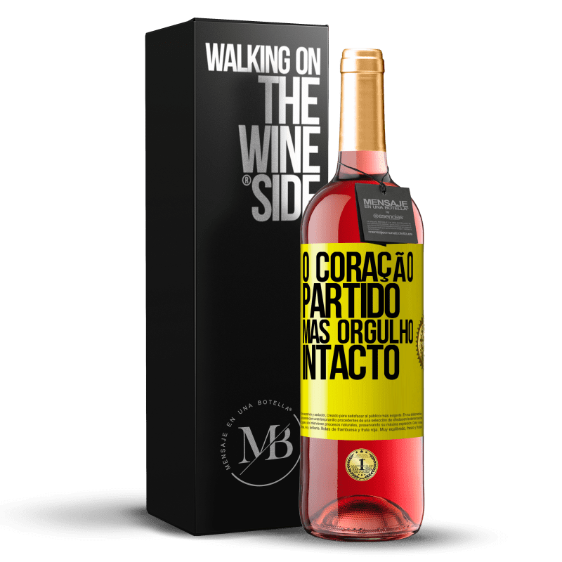 29,95 € Envio grátis | Vinho rosé Edição ROSÉ O coração partido Mas orgulho intacto Etiqueta Amarela. Etiqueta personalizável Vinho jovem Colheita 2024 Tempranillo