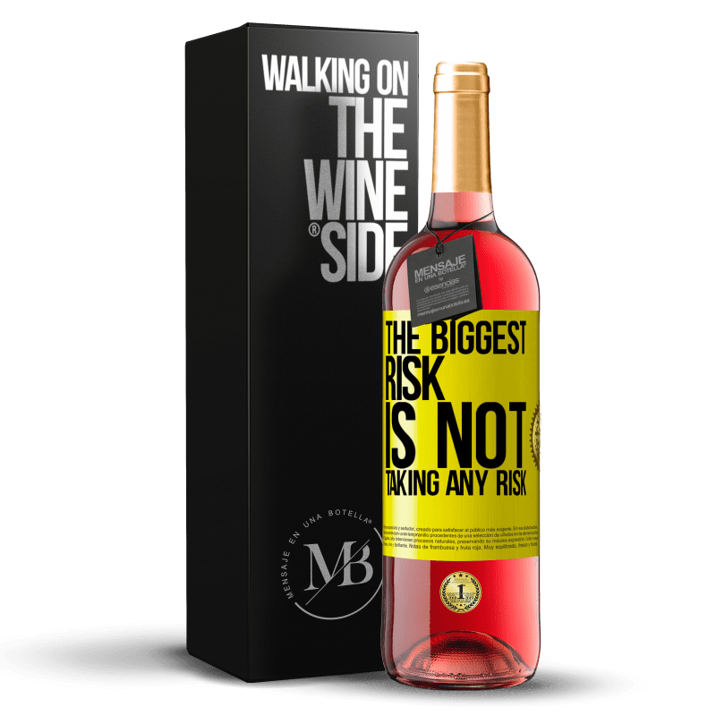 29,95 € Free Shipping | Rosé Wine ROSÉ Edition The biggest risk is not taking any risk Yellow Label. Customizable label Young wine Harvest 2022 Tempranillo