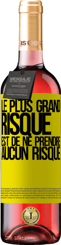 29,95 € Envoi gratuit | Vin rosé Édition ROSÉ Le plus grand risque est de ne prendre aucun risque Étiquette Jaune. Étiquette personnalisable Vin jeune Récolte 2025 Tempranillo
