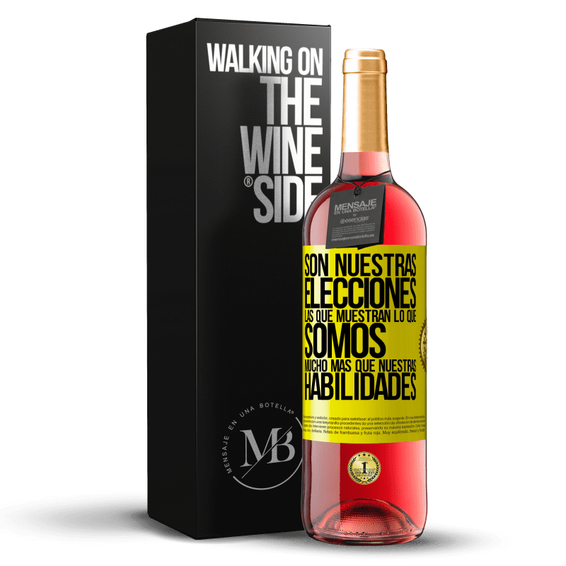 29,95 € Envío gratis | Vino Rosado Edición ROSÉ Son nuestras elecciones las que muestran lo que somos, mucho más que nuestras habilidades Etiqueta Amarilla. Etiqueta personalizable Vino joven Cosecha 2024 Tempranillo