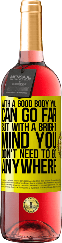 29,95 € 送料無料 | ロゼワイン ROSÉエディション 良い体で遠くに行くことができますが、明るい心でどこにも行く必要はありません 黄色のラベル. カスタマイズ可能なラベル 若いワイン 収穫 2025 Tempranillo