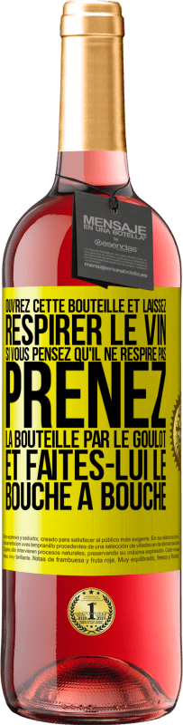 29,95 € | Vin rosé Édition ROSÉ Ouvrez cette bouteille et laissez respirer le vin. Si vous pensez qu'il ne respire pas prenez la bouteille par le goulot et fait Étiquette Jaune. Étiquette personnalisable Vin jeune Récolte 2024 Tempranillo