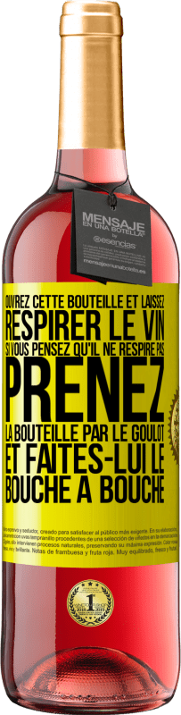 29,95 € Envoi gratuit | Vin rosé Édition ROSÉ Ouvrez cette bouteille et laissez respirer le vin. Si vous pensez qu'il ne respire pas prenez la bouteille par le goulot et fait Étiquette Jaune. Étiquette personnalisable Vin jeune Récolte 2025 Tempranillo