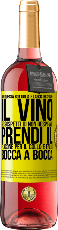 29,95 € Spedizione Gratuita | Vino rosato Edizione ROSÉ Apri questa bottiglia e lascia respirare il vino. Se sospetti di non respirare, prendi il flacone per il collo e fallo bocca Etichetta Gialla. Etichetta personalizzabile Vino giovane Raccogliere 2025 Tempranillo