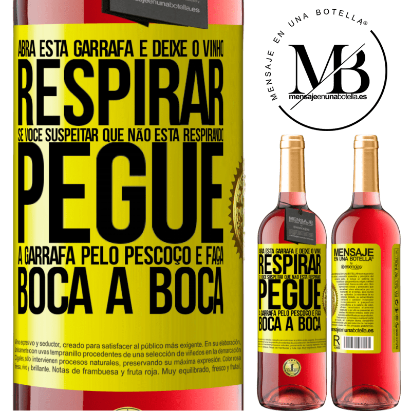 29,95 € Envio grátis | Vinho rosé Edição ROSÉ Abra esta garrafa e deixe o vinho respirar. Se você suspeitar que não está respirando, pegue a garrafa pelo pescoço e faça Etiqueta Amarela. Etiqueta personalizável Vinho jovem Colheita 2023 Tempranillo