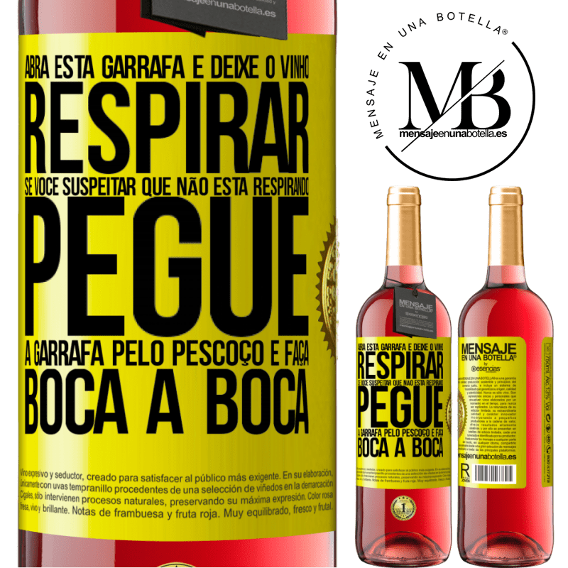 29,95 € Envio grátis | Vinho rosé Edição ROSÉ Abra esta garrafa e deixe o vinho respirar. Se você suspeitar que não está respirando, pegue a garrafa pelo pescoço e faça Etiqueta Amarela. Etiqueta personalizável Vinho jovem Colheita 2025 Tempranillo