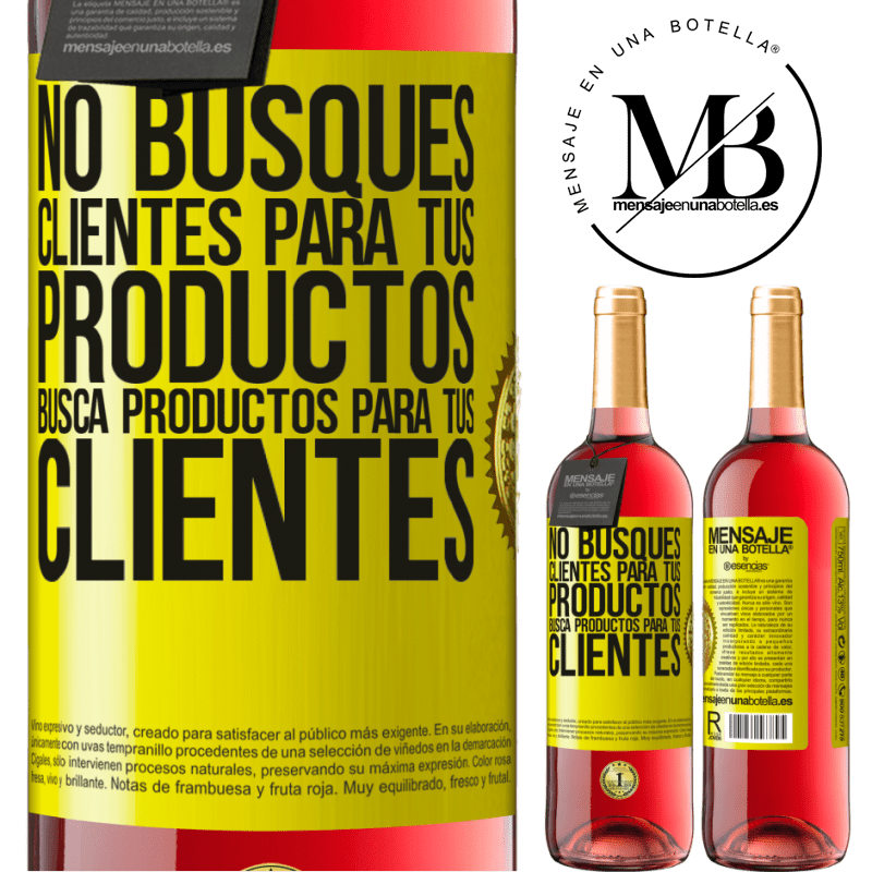 29,95 € Envío gratis | Vino Rosado Edición ROSÉ No busques clientes para tus productos, busca productos para tus clientes Etiqueta Amarilla. Etiqueta personalizable Vino joven Cosecha 2025 Tempranillo