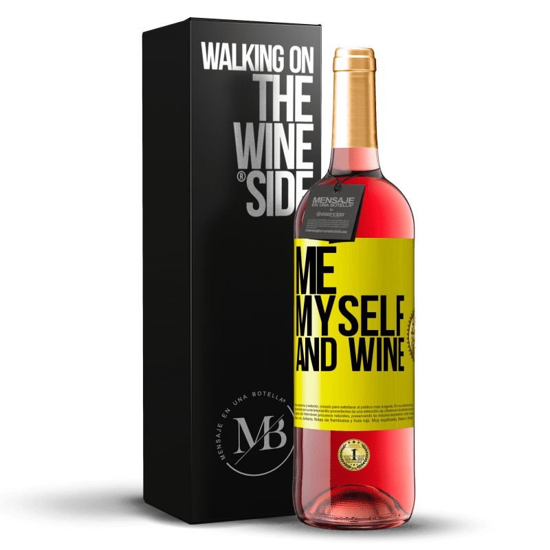 29,95 € 送料無料 | ロゼワイン ROSÉエディション Me, myself and wine 黄色のラベル. カスタマイズ可能なラベル 若いワイン 収穫 2024 Tempranillo