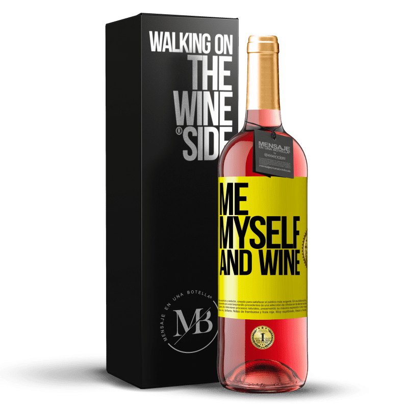 29,95 € Envío gratis | Vino Rosado Edición ROSÉ Me, myself and wine Etiqueta Amarilla. Etiqueta personalizable Vino joven Cosecha 2025 Tempranillo