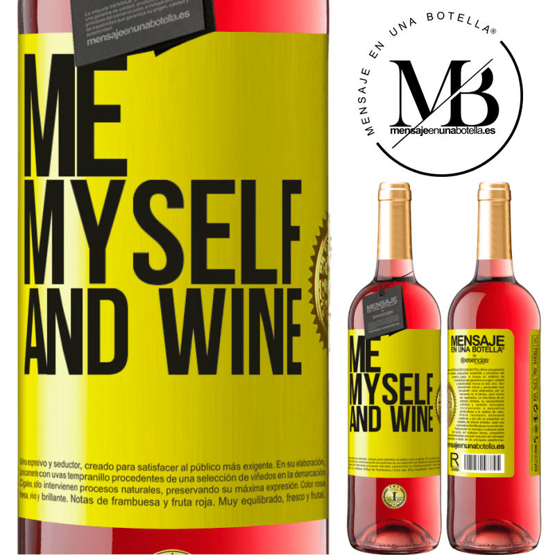 29,95 € Kostenloser Versand | Roséwein ROSÉ Ausgabe Me, myself and wine Gelbes Etikett. Anpassbares Etikett Junger Wein Ernte 2023 Tempranillo