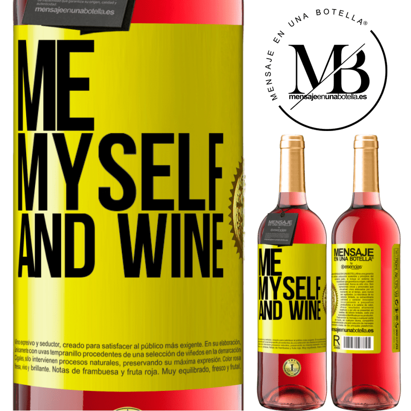 29,95 € Spedizione Gratuita | Vino rosato Edizione ROSÉ Me, myself and wine Etichetta Gialla. Etichetta personalizzabile Vino giovane Raccogliere 2023 Tempranillo