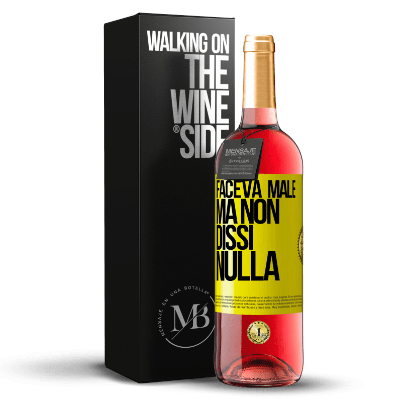 29,95 € Spedizione Gratuita | Vino rosato Edizione ROSÉ Faceva male, ma non dissi nulla Etichetta Gialla. Etichetta personalizzabile Vino giovane Raccogliere 2025 Tempranillo