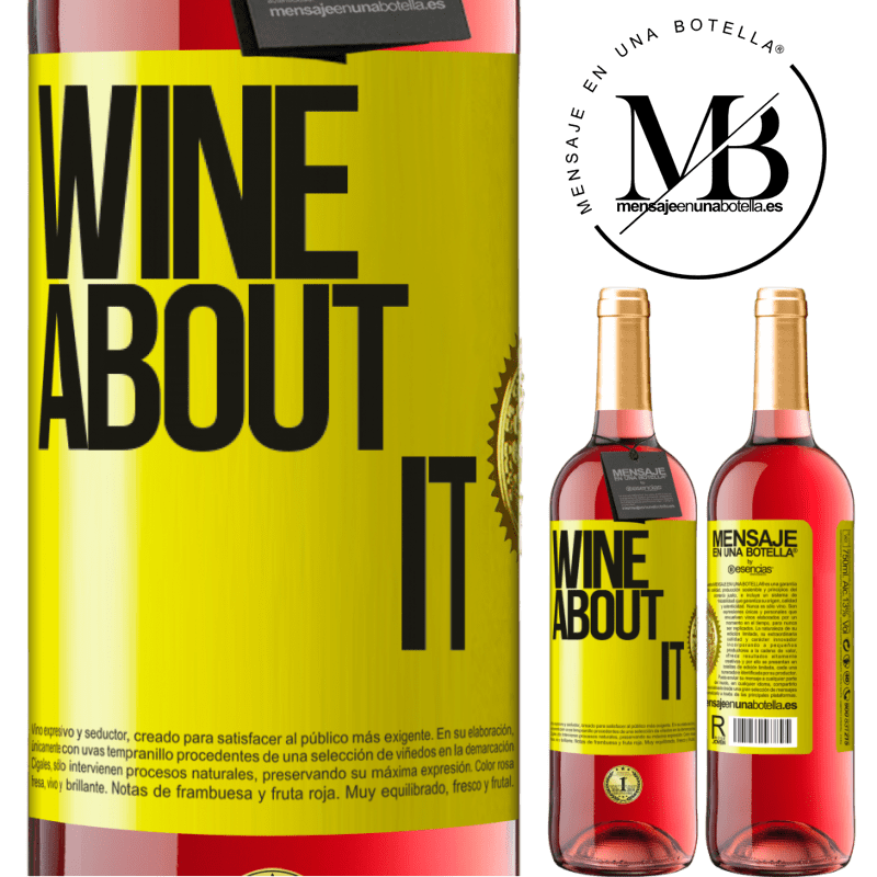 29,95 € Kostenloser Versand | Roséwein ROSÉ Ausgabe Wine about it Gelbes Etikett. Anpassbares Etikett Junger Wein Ernte 2024 Tempranillo