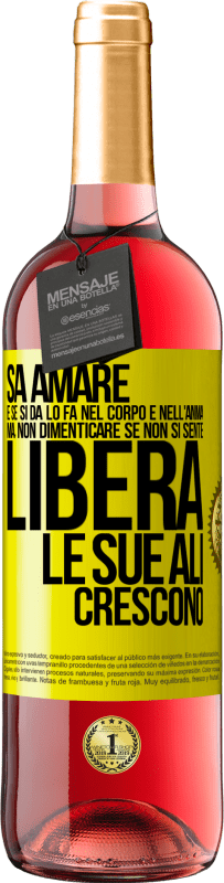 29,95 € | Vino rosato Edizione ROSÉ Sa amare, e se si dona, lo fa nel corpo e nell'anima. Ma, non dimenticare, se non ti senti libero, le tue ali crescono Etichetta Gialla. Etichetta personalizzabile Vino giovane Raccogliere 2024 Tempranillo