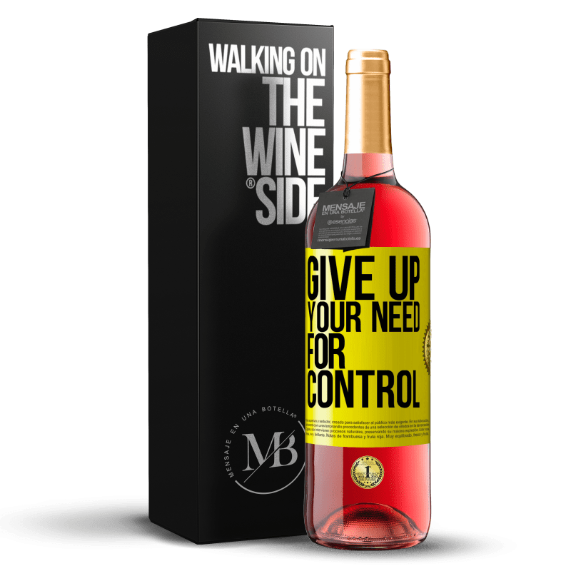 29,95 € 免费送货 | 桃红葡萄酒 ROSÉ版 Give up your need for control 黄色标签. 可自定义的标签 青年酒 收成 2024 Tempranillo