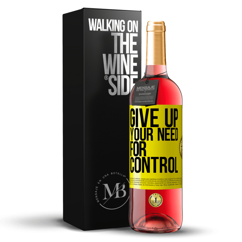 29,95 € Free Shipping | Rosé Wine ROSÉ Edition Give up your need for control Yellow Label. Customizable label Young wine Harvest 2023 Tempranillo