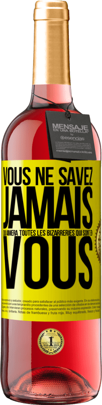 29,95 € Envoi gratuit | Vin rosé Édition ROSÉ Vous ne savez jamais qui aimera toutes les bizarreries qui sont en vous Étiquette Jaune. Étiquette personnalisable Vin jeune Récolte 2025 Tempranillo