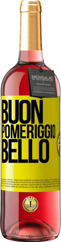 29,95 € Spedizione Gratuita | Vino rosato Edizione ROSÉ Buon pomeriggio, bello Etichetta Gialla. Etichetta personalizzabile Vino giovane Raccogliere 2025 Tempranillo