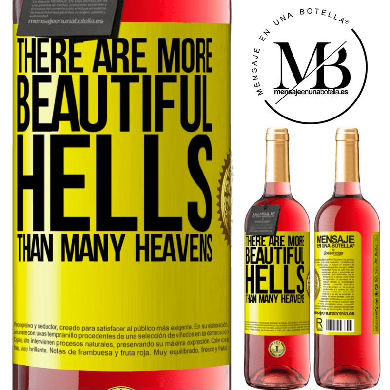 29,95 € Free Shipping | Rosé Wine ROSÉ Edition There are more beautiful hells than many heavens Yellow Label. Customizable label Young wine Harvest 2023 Tempranillo