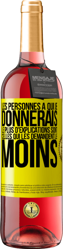29,95 € | Vin rosé Édition ROSÉ Les personnes à qui je donnerais le plus d'explications sont celles qui les demandent le moins Étiquette Jaune. Étiquette personnalisable Vin jeune Récolte 2025 Tempranillo