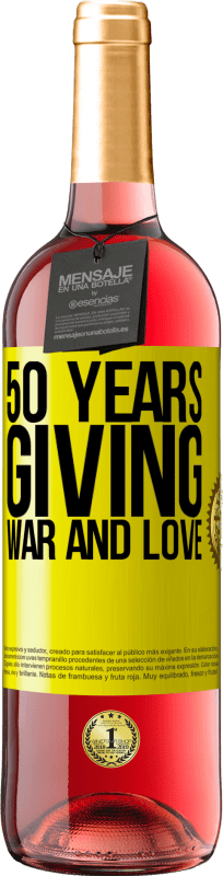 29,95 € Free Shipping | Rosé Wine ROSÉ Edition 50 years giving war and love Yellow Label. Customizable label Young wine Harvest 2024 Tempranillo