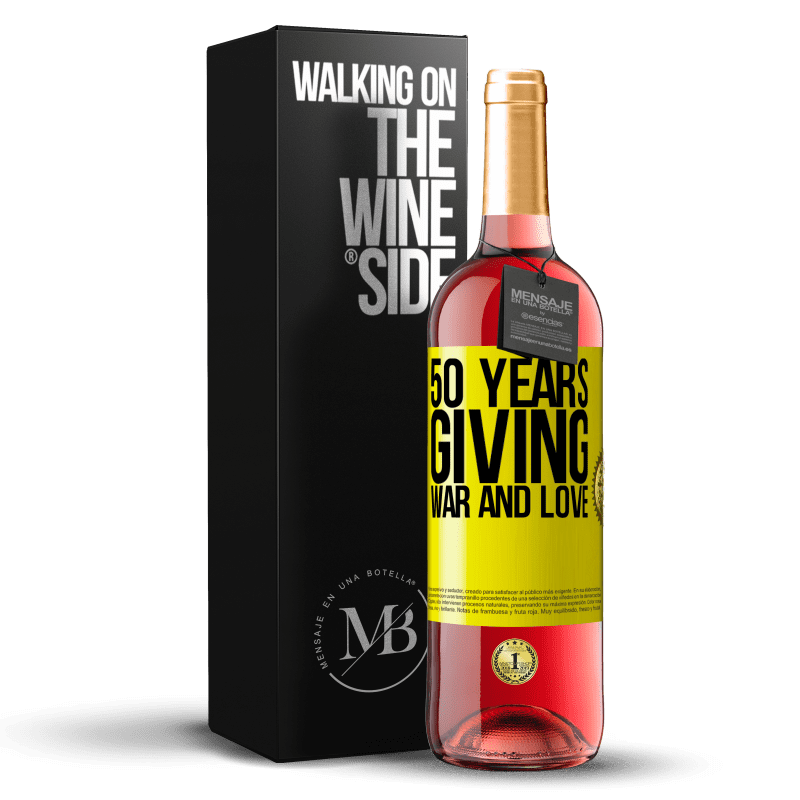29,95 € Free Shipping | Rosé Wine ROSÉ Edition 50 years giving war and love Yellow Label. Customizable label Young wine Harvest 2023 Tempranillo