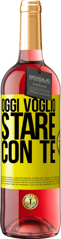 29,95 € Spedizione Gratuita | Vino rosato Edizione ROSÉ Oggi voglio stare con te Etichetta Gialla. Etichetta personalizzabile Vino giovane Raccogliere 2025 Tempranillo