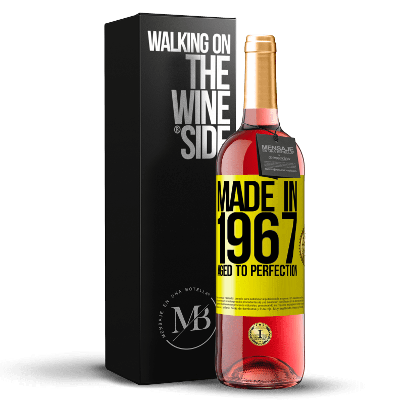 29,95 € Бесплатная доставка | Розовое вино Издание ROSÉ Сделано в 1967 году. В совершенстве Желтая этикетка. Настраиваемая этикетка Молодое вино Урожай 2023 Tempranillo