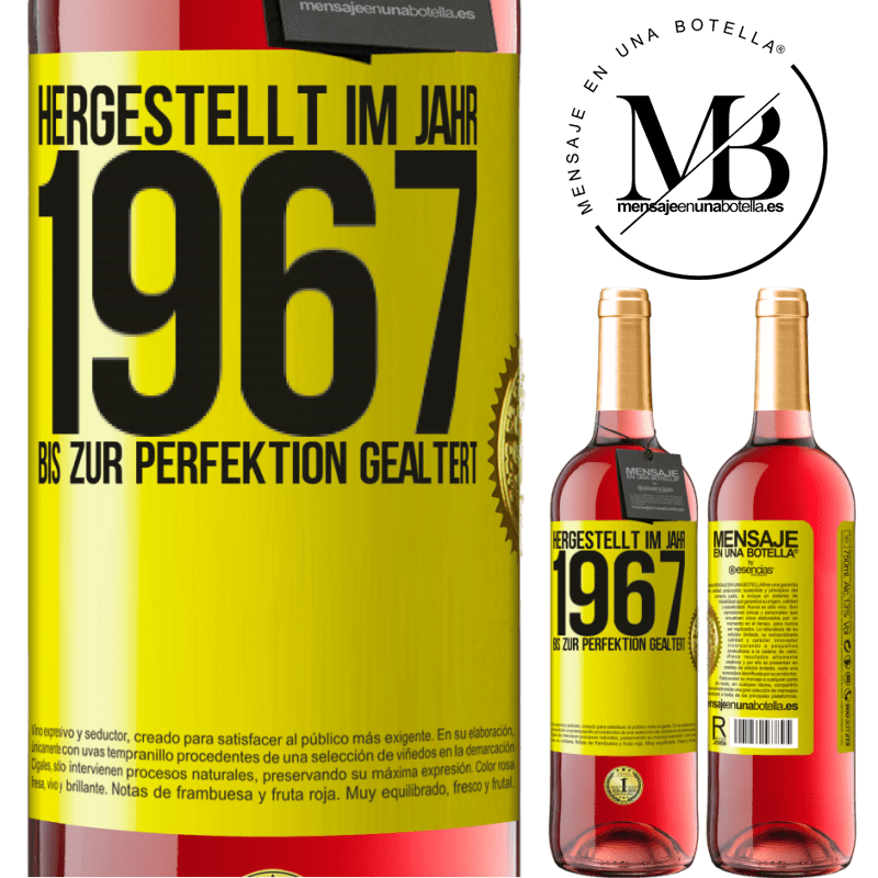 29,95 € Kostenloser Versand | Roséwein ROSÉ Ausgabe Hergestellt im Jahr 1967. Bis zur Perfektion gealtert Gelbes Etikett. Anpassbares Etikett Junger Wein Ernte 2024 Tempranillo