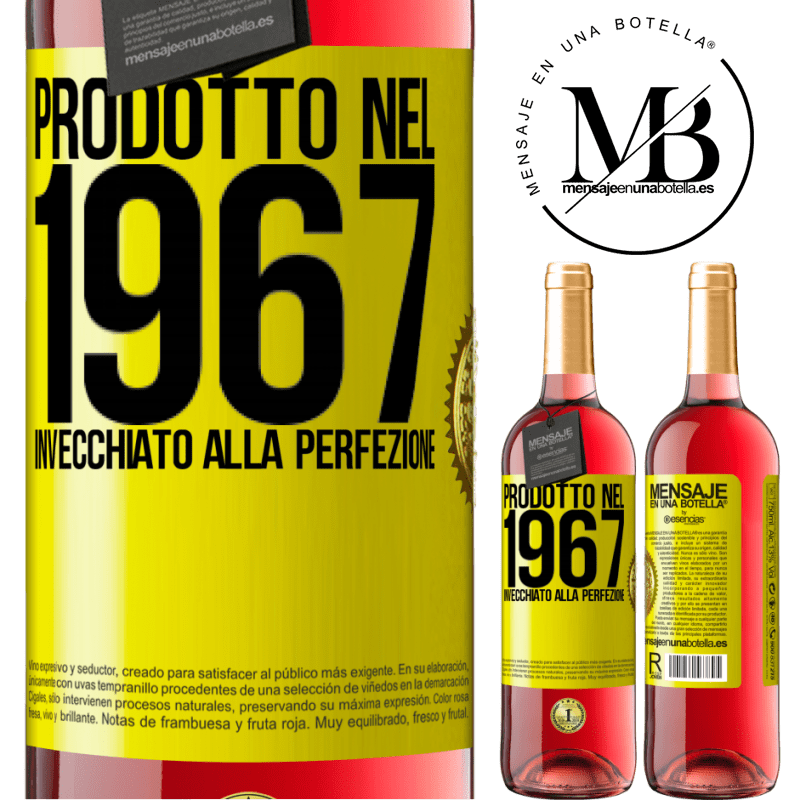 29,95 € Spedizione Gratuita | Vino rosato Edizione ROSÉ Prodotto nel 1967. Invecchiato alla perfezione Etichetta Gialla. Etichetta personalizzabile Vino giovane Raccogliere 2024 Tempranillo