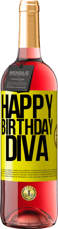 29,95 € | Rosé Wine ROSÉ Edition Happy birthday Diva Yellow Label. Customizable label Young wine Harvest 2023 Tempranillo