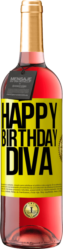 29,95 € | Rosé Wine ROSÉ Edition Happy birthday Diva Yellow Label. Customizable label Young wine Harvest 2024 Tempranillo