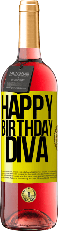 29,95 € | Rosé Wine ROSÉ Edition Happy birthday Diva Yellow Label. Customizable label Young wine Harvest 2025 Tempranillo