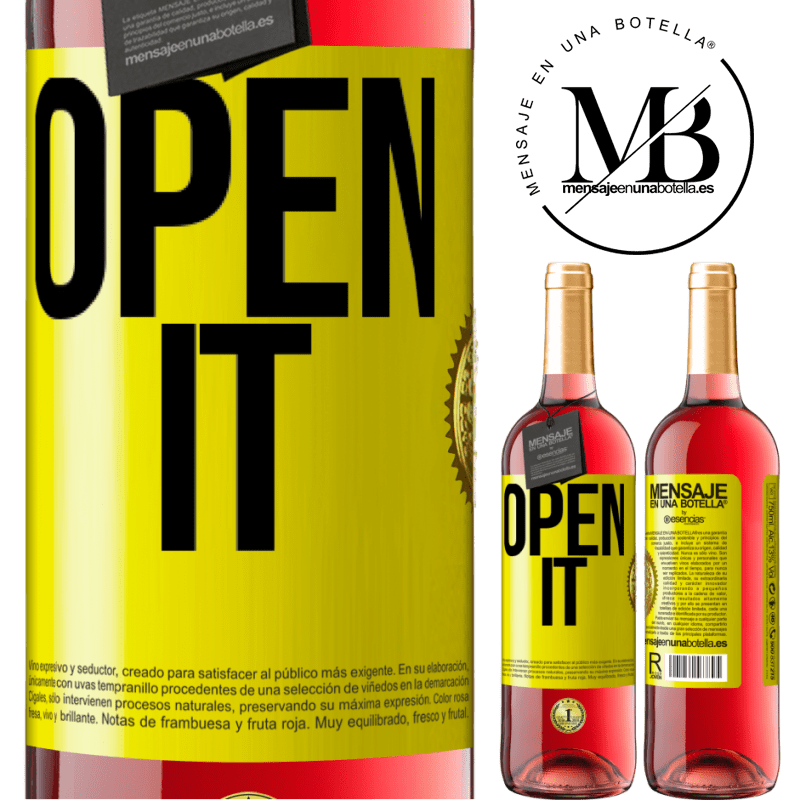 24,95 € Free Shipping | Rosé Wine ROSÉ Edition Open it Yellow Label. Customizable label Young wine Harvest 2021 Tempranillo