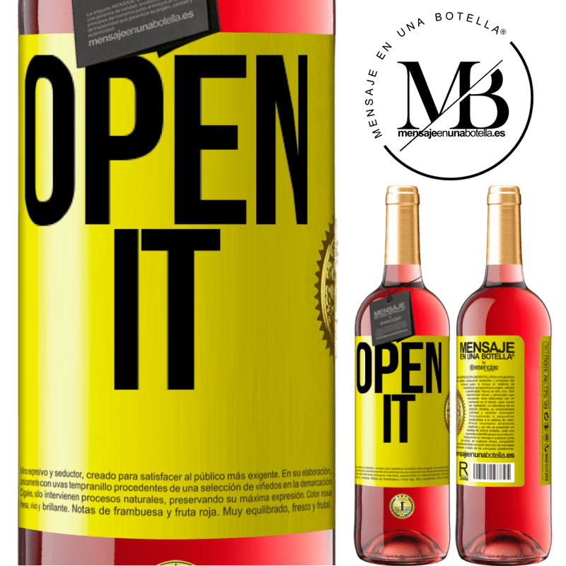 29,95 € Free Shipping | Rosé Wine ROSÉ Edition Open it Yellow Label. Customizable label Young wine Harvest 2024 Tempranillo