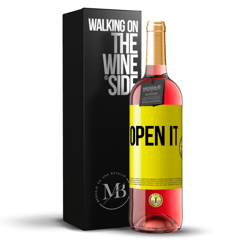 24,95 € Free Shipping | Rosé Wine ROSÉ Edition Open it Yellow Label. Customizable label Young wine Harvest 2021 Tempranillo