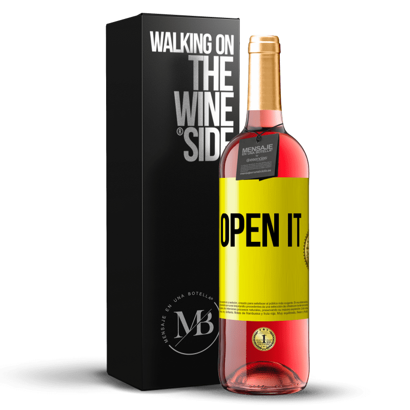 29,95 € Free Shipping | Rosé Wine ROSÉ Edition Open it Yellow Label. Customizable label Young wine Harvest 2025 Tempranillo
