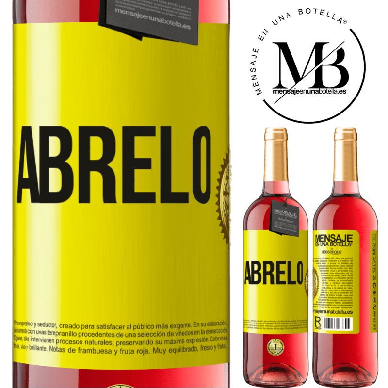 29,95 € Envío gratis | Vino Rosado Edición ROSÉ Ábrelo Etiqueta Amarilla. Etiqueta personalizable Vino joven Cosecha 2024 Tempranillo
