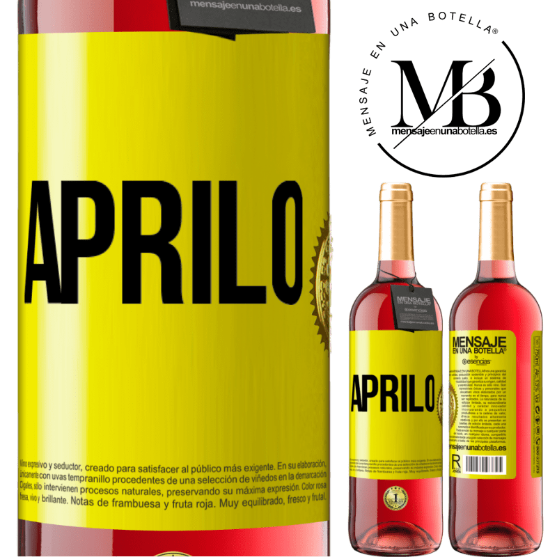 29,95 € Spedizione Gratuita | Vino rosato Edizione ROSÉ Aprilo Etichetta Gialla. Etichetta personalizzabile Vino giovane Raccogliere 2024 Tempranillo