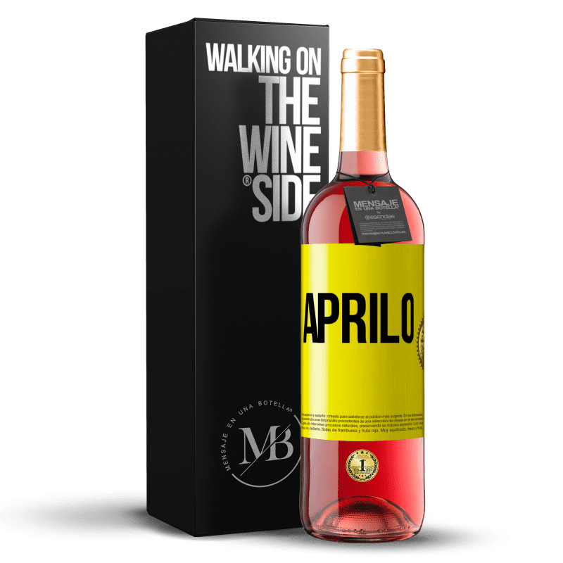 29,95 € Spedizione Gratuita | Vino rosato Edizione ROSÉ Aprilo Etichetta Gialla. Etichetta personalizzabile Vino giovane Raccogliere 2023 Tempranillo