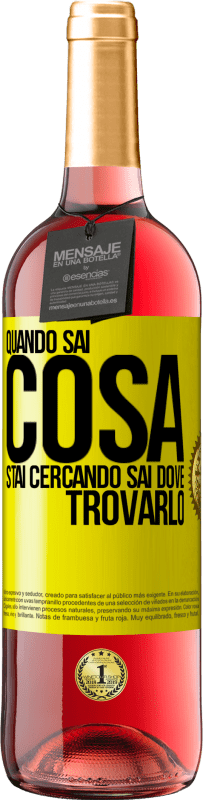 29,95 € Spedizione Gratuita | Vino rosato Edizione ROSÉ Quando sai cosa stai cercando, sai dove trovarlo Etichetta Gialla. Etichetta personalizzabile Vino giovane Raccogliere 2025 Tempranillo