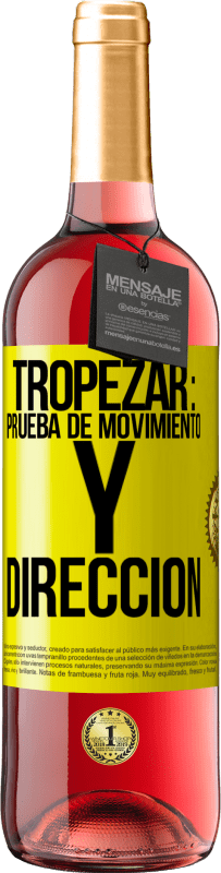 29,95 € | Vino Rosado Edición ROSÉ Tropezar: prueba de movimiento y dirección Etiqueta Amarilla. Etiqueta personalizable Vino joven Cosecha 2025 Tempranillo