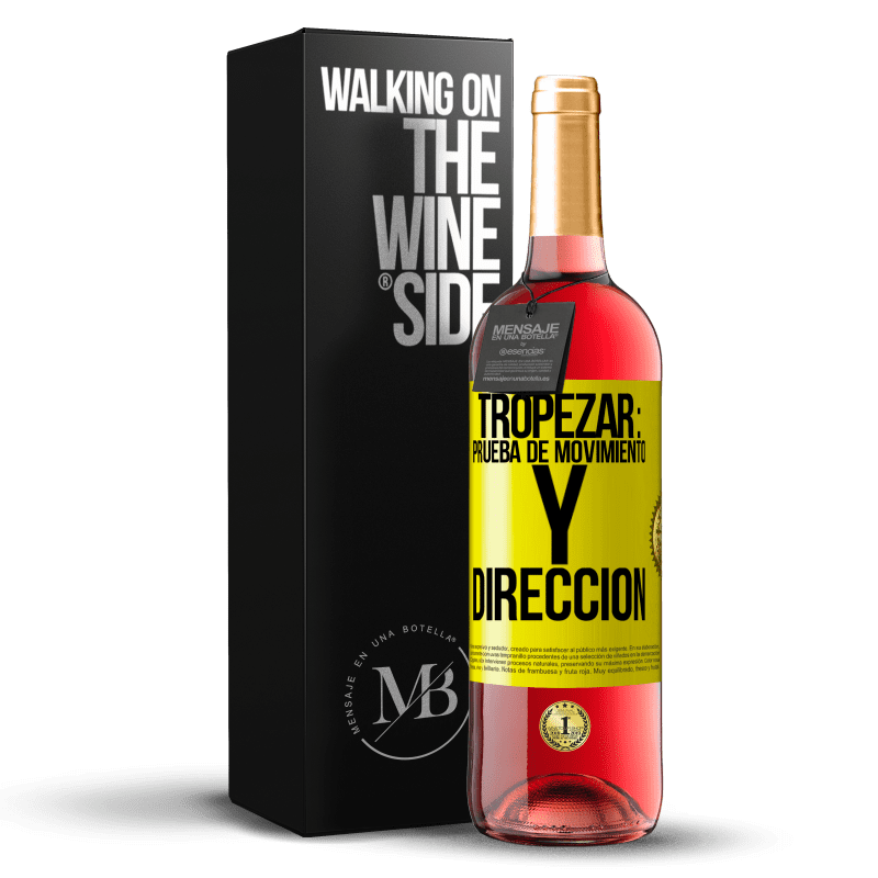 29,95 € Envío gratis | Vino Rosado Edición ROSÉ Tropezar: prueba de movimiento y dirección Etiqueta Amarilla. Etiqueta personalizable Vino joven Cosecha 2023 Tempranillo