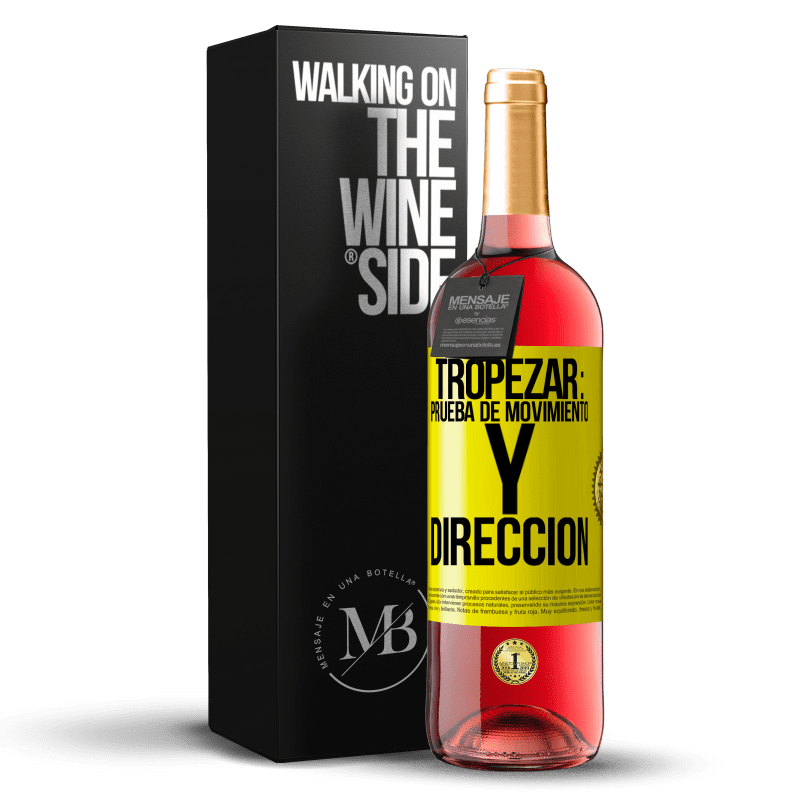 29,95 € Envío gratis | Vino Rosado Edición ROSÉ Tropezar: prueba de movimiento y dirección Etiqueta Amarilla. Etiqueta personalizable Vino joven Cosecha 2025 Tempranillo
