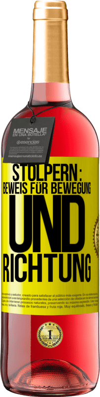 29,95 € Kostenloser Versand | Roséwein ROSÉ Ausgabe Stolpern: Beweis für Bewegung und Richtung Gelbes Etikett. Anpassbares Etikett Junger Wein Ernte 2025 Tempranillo